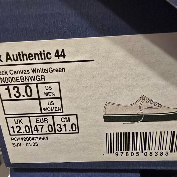 Vans Premium Duck Canvas Authentic 44 Unisex Shoes VN000EBNWGR MENS 13 NEW - Picture 9 of 9